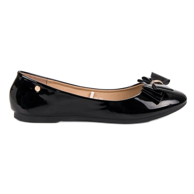 Lacquered ballerinas with a bow VINCEZA black Lacquered ballerinas with a bow VINCEZA black