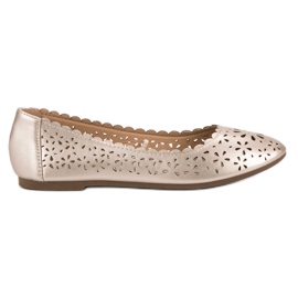 VINCEZA openwork ballerinas yellow