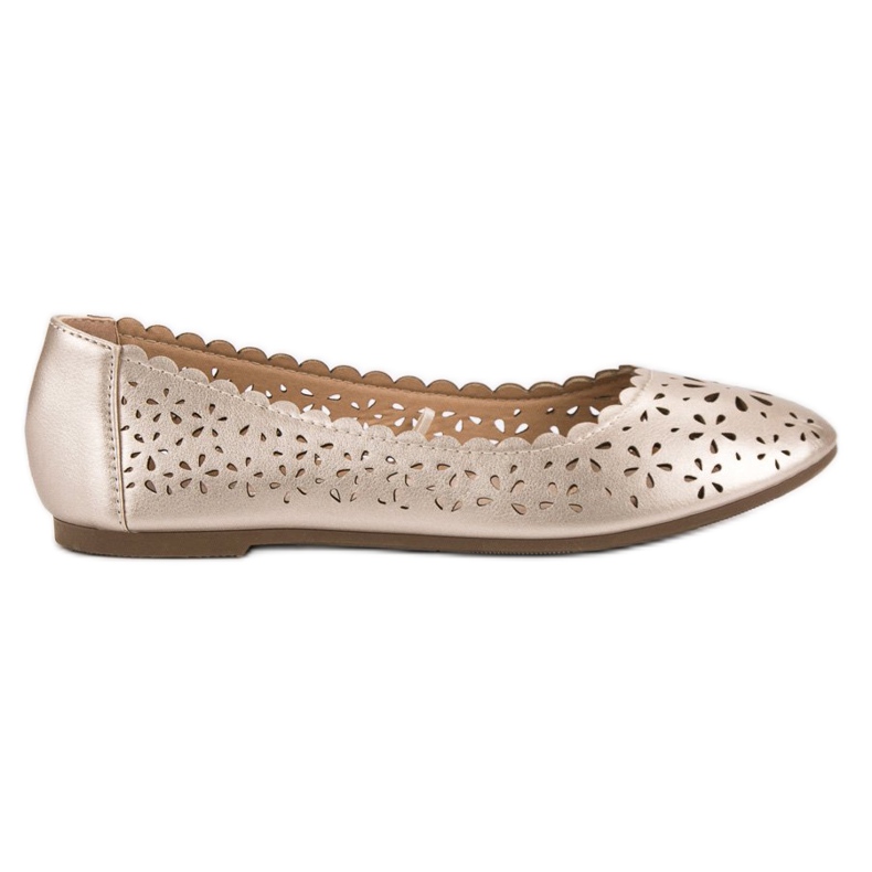 VINCEZA openwork ballerinas yellow