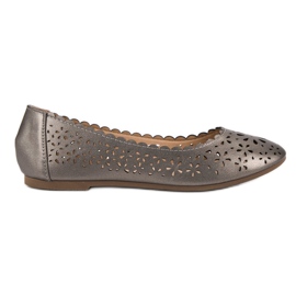 VINCEZA openwork ballerinas grey