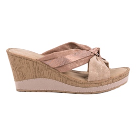 VINCEZA Wedge Sandals pink VINCEZA Wedge Sandals pink