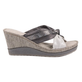 VINCEZA Wedge Sandals grey VINCEZA Wedge Sandals grey