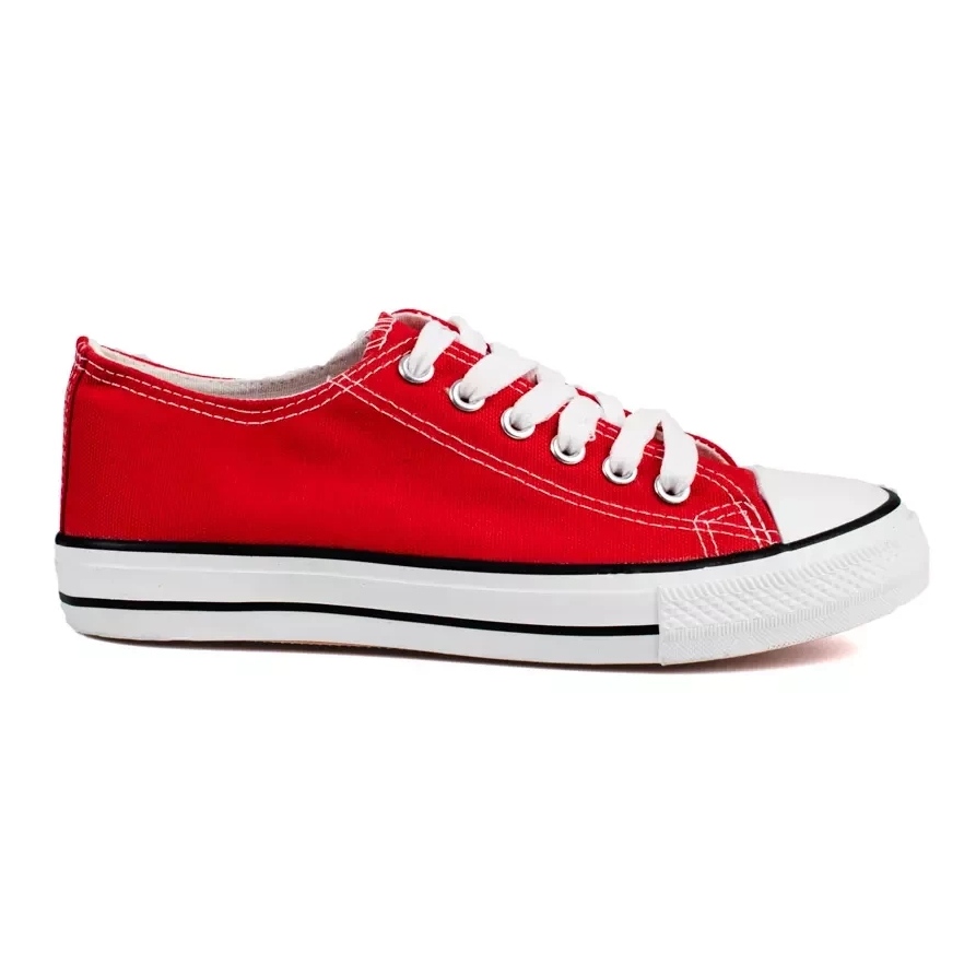 Red canvas best sale shoes womens