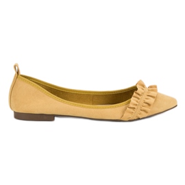 Corina Suede Ballerinas With A Frill yellow