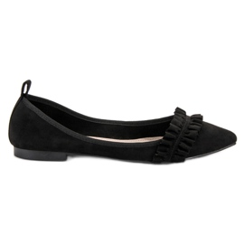 Corina Suede Ballerinas With A Frill black