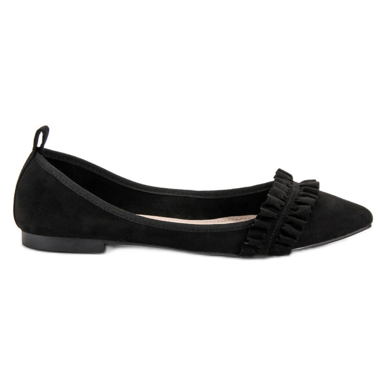 Corina Suede Ballerinas With A Frill black
