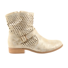 M.Daszyński Casual women's boots SA142 gold brown yellow M.Daszyński Casual women's boots SA142 gold brown yellow
