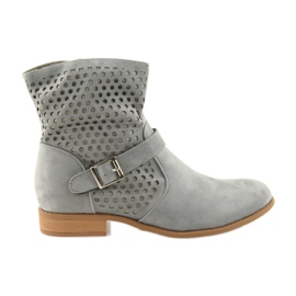 M.Daszyński Gray suede gray SA142 women's casual boots grey