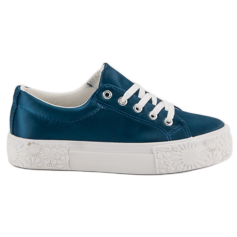 Kylie Satin Sneakers On The Platform blue