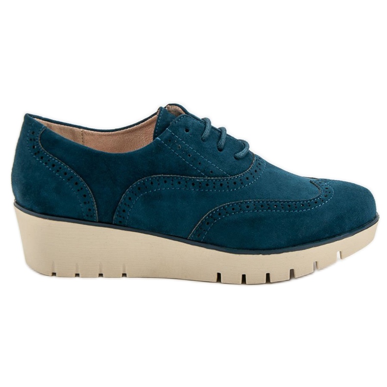 Corina Turquoise wedge shoes blue