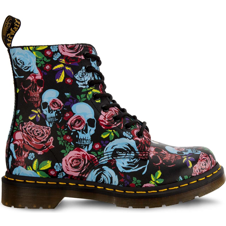 Dr. Martens 1460 Pascal Rose Multi Rose Fantasy Backhand Straw Grain black blue multicolored