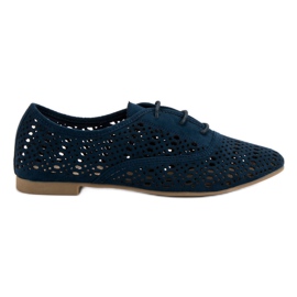 Corina Navy blue openwork shoes