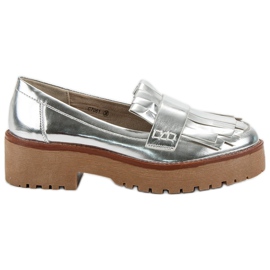Corina Lacquered loafers grey