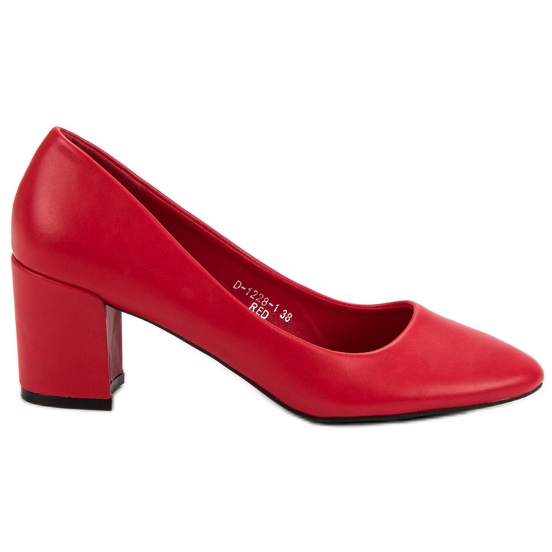 Ideal Shoes Classic Red Pumps
