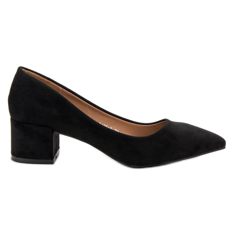 Diamantique Suede Pumps On A Flat Heel black Diamantique Suede Pumps On A Flat Heel black