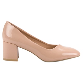 Diamantique Lacquered Pumps On A Pillar beige