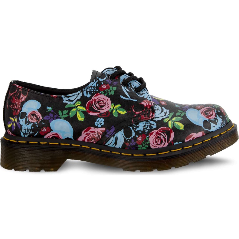 Dr. Martens 1461 Rose Rose Fantasy Backhand Straw Grain Multi black multicolored