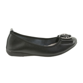 Leather women's ballerinas with a bow Filippo 633 black