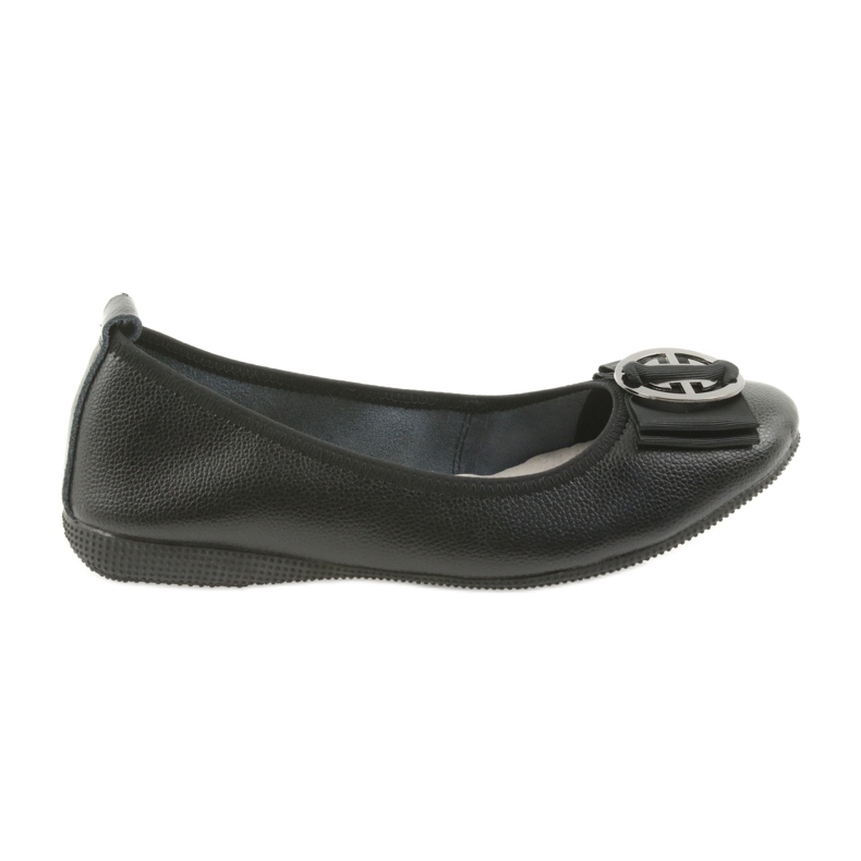 Leather women's ballerinas with a bow Filippo 633 black