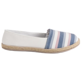 Sweet Shoes Striped Slipons white blue multicolored Sweet Shoes Striped Slipons white blue multicolored
