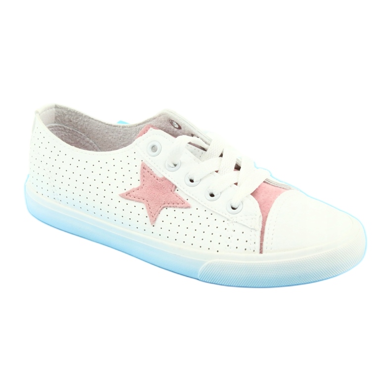 Big Star Women's sneakers decorated with a star 274691 white