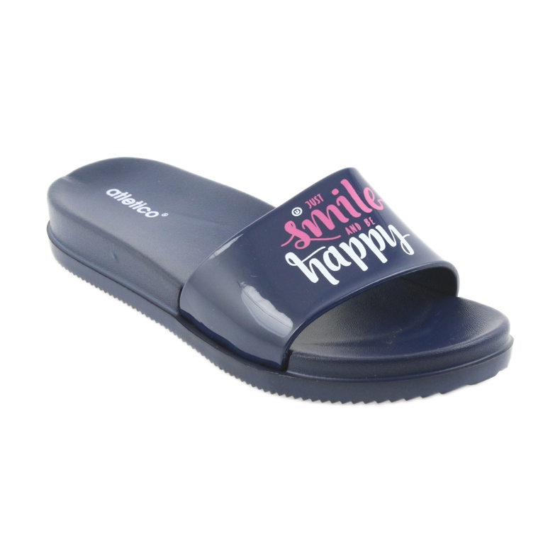 Happy Atletico women's navy blue slippers white pink Happy Atletico women's navy blue slippers white pink
