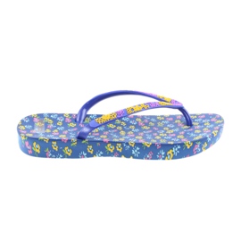 Atletico Women's flip-flops with flowers purple blue yellow pink