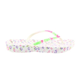 Atletico Women's flip-flops with flowers white violet green pink