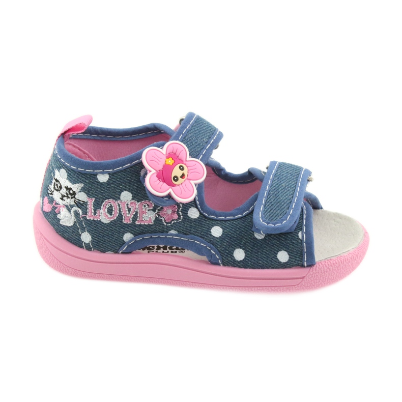 American Club Children's shoes slippers sandals jeans American kitten 39/19 white blue pink