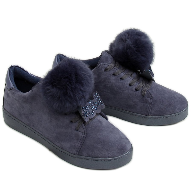 Navy blue women's sneakers 68-95 Blue