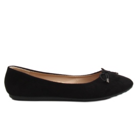 Black 3C-10 Black ballerinas for women