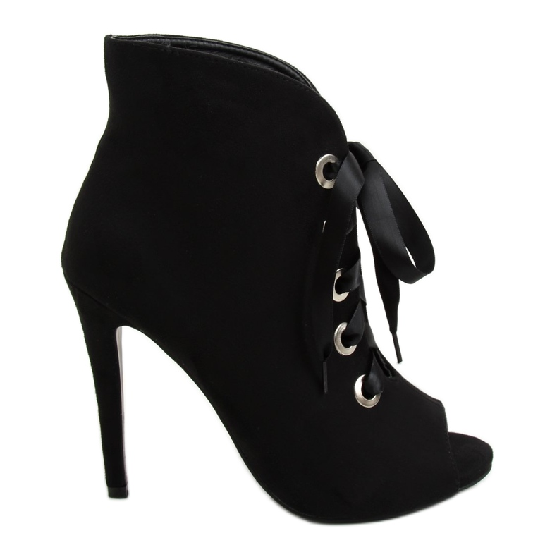 Black Boots with open fingers black 680-32 Black