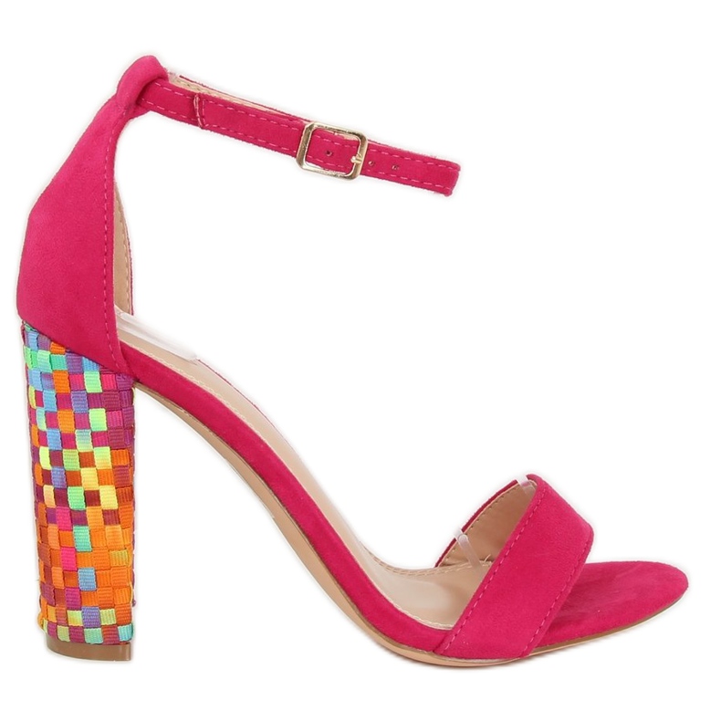 Fuchsia high-heeled sandals 708-24 Fuchsia multicolored pink