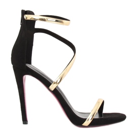 Black sandals on a high heel 988-58 Black