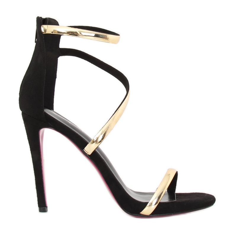 Black sandals on a high heel 988-58 Black