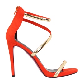 Orange sandals on a high heel 988-58 Orange