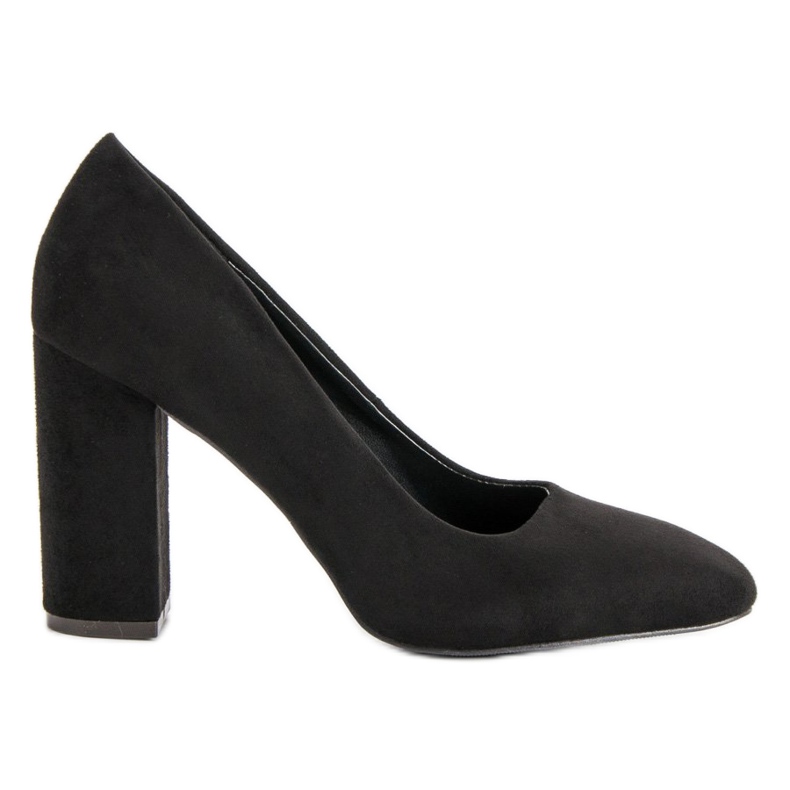 Sweet Shoes Suede Pumps On A Pillar black Sweet Shoes Suede Pumps On A Pillar black