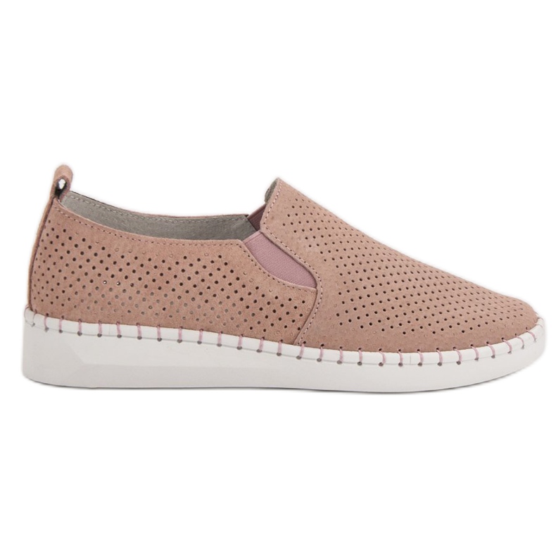 Filippo Leather Slip On Sneakers pink
