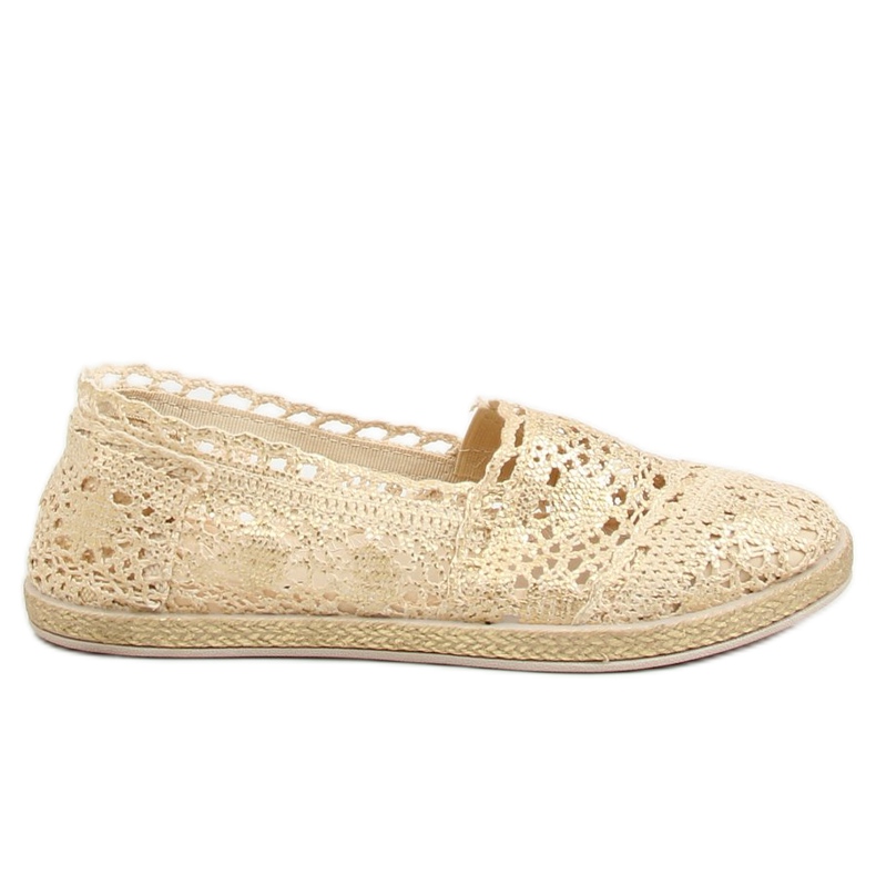 Gold lace espadrilles JX1020 Gold golden