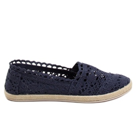 Navy blue lace espadrilles JX1020 Navy