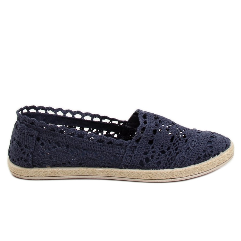 Navy blue lace espadrilles JX1020 Navy