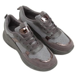 Gray sports shoes B318-18 Silver grey
