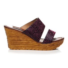 Sergio Todzi Wedge Sandals black pink
