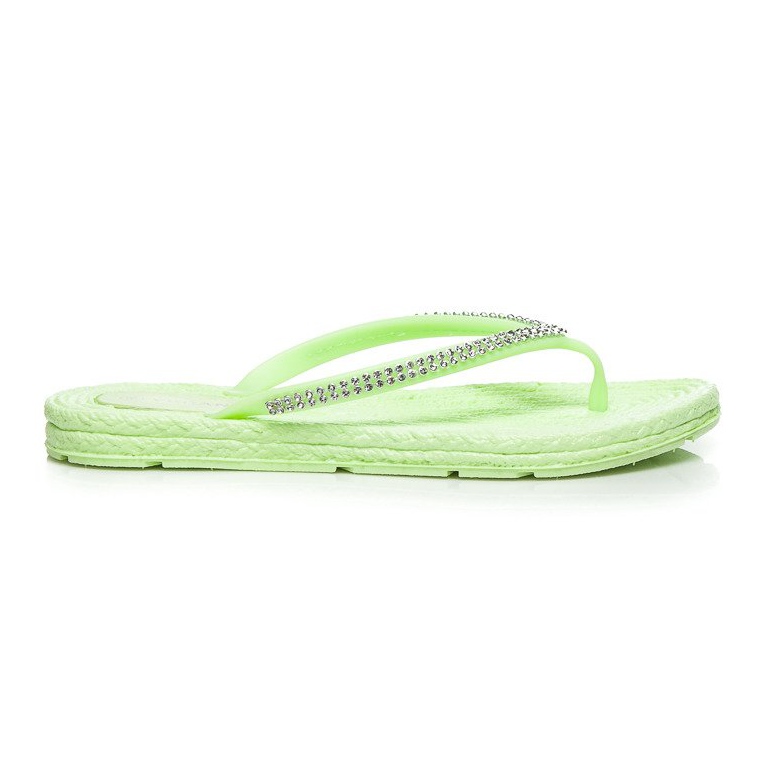 VERANICE Flip-flops With Cubic Zirconia green