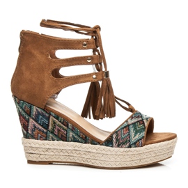 Sergio Todzi Aztec Print Sandals brown