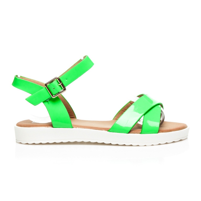 Best Shoes Lacquered Sandals green