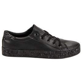Sneakers With Glitter Sole black