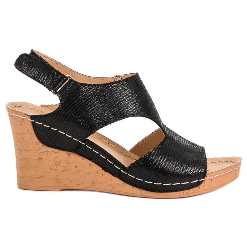 Filippo Black Wedge Sandals