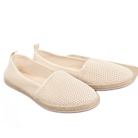 Espadrilles made of beige mesh JX1029 Beige