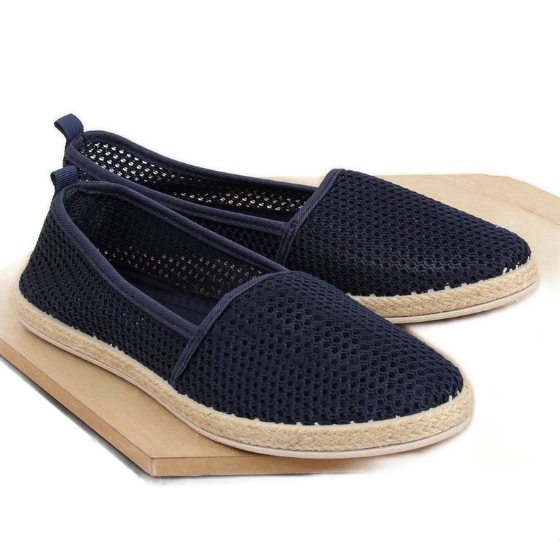 JX1029 Navy navy blue mesh espadrilles
